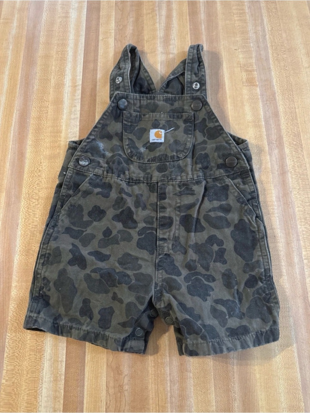 Carhartt Kids Camouflage Short Overalls - Green & Black